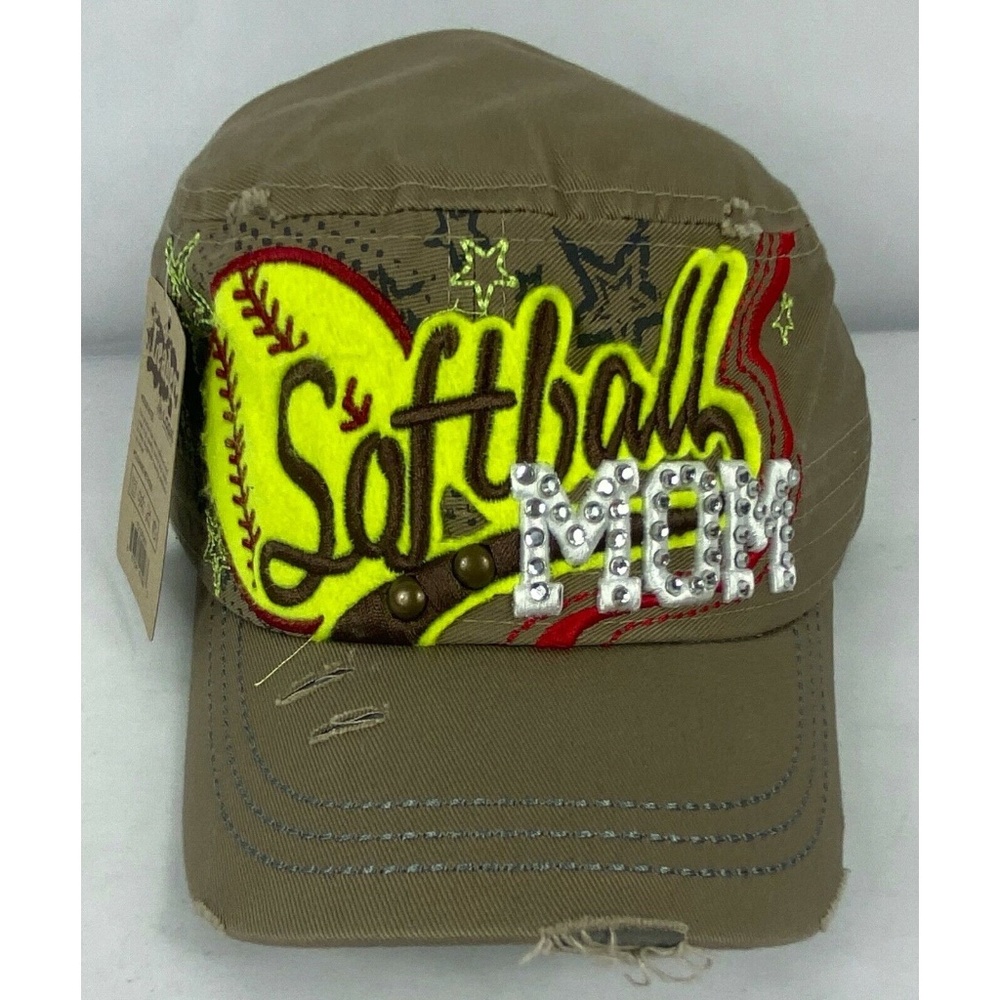 Women's Leader Embroidered Brown Softball Mom Hat